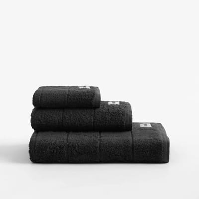 GAMUSI Badhanddoek TERRY 30x50 cm – 100% Katoen Badstof – OEKO-TEX – Zacht & Absorberend – Zwart- set van 3