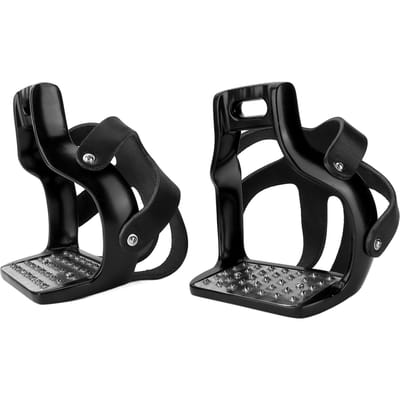 Paardrijbeugels Antislip Aluminium Paardzadel met Koeienhuid Beschermhoes voor Ruiters