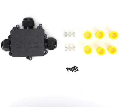 Dailygoods - IP68 waterdichte aansluitdoos - 3-weg elektrische aansluitdoos - Hoge water- en stofbestendigheid - Zwart - Buiten gebruik - Kunststof -
