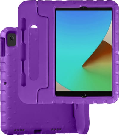 Hoesje Geschikt voor Apple iPad 7 (2019) - 10.2 inch - 7e Generatie - Kinderhoes Shockproof Bumper - Kidsproof Case - Tablet Hoes - Kinder Hoes Cover - Paars