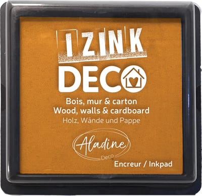 Aladine inktkussen mosterd XL voor creatieve decoratie op hout en karton.