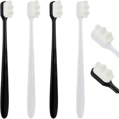 Dailygoods- Tandenborstel Ultra Zacht - 4 Stuks - 20.000 Borstelharen - Gevoelig Tandvlees - Comfortabel - Zachte Borstelborstel - Gevoelige Tandenborstel