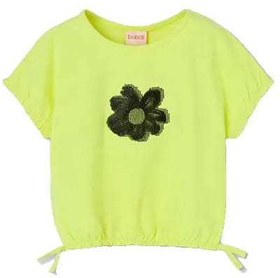 Boboli 423087 T-shirt Met Korte Mouwen Groen,Geel 3 Years Meisje