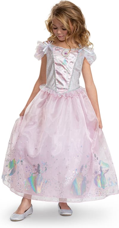 DISNEY Prinses - MULTI-Prinses, Disney Prinses Multi-Prinses jurk Deluxe, Maat M (7-8 jaar), Meisjes