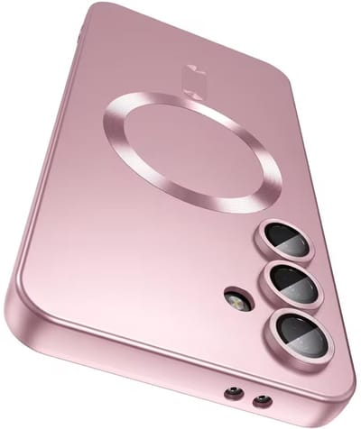 Casemania Hoesje Geschikt voor Samsung Galaxy S25 FE - Roze - Matte Siliconen Back Cover - Geschikt voor MagSafe