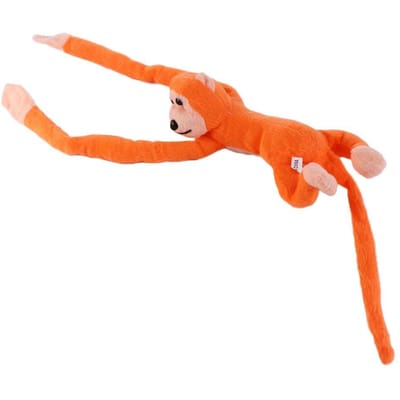 60CM Lange Arm Aap Pluche Speelgoed Anti-botsing Banaan Aap Gordijnband Aap Pop Knuffel Verjaardag Bruiloft Feest Decor oranje