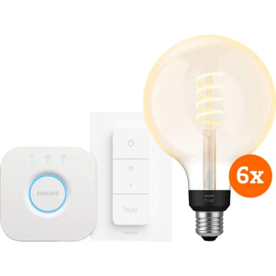 Philips Hue Filament White Ambiance Globe XL 6-Pack Startpakket