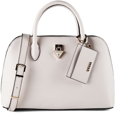 GUESS handtas schoudertas Patsie Two Compartment Satchel Cream White crème