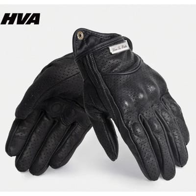 Motorhandschoenen Zomer Leer Motocross Handschoen Mannen en Vrouwen Vintage Stijl Biker Fiets Motorrijder Beschermd Geitenleer Mtb Fiets Handschoen L