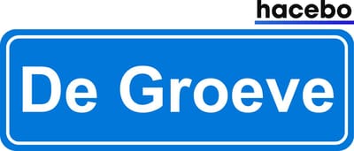 Hacebo - Plaatsnaam Sticker - 29x10 CM - De Groeve sticker - Verkeersborden sticker - grappige cadeaus - De Groeve