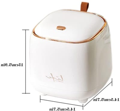 Mini Afvalmand - Desktop Mandje - Bureau Organisatie - Met Deksel - 17 x 15 x 147 cm - Wit
