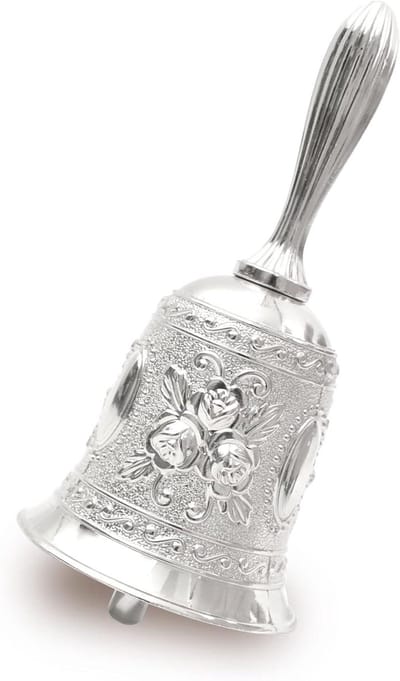 Handbel - Servicebel Dinerbel - Klasse Alarm - Luid Geluid - 5.6x5.6x11.7cm - Zilver