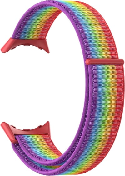 Nylon bandje - geschikt voor Google Pixel Watch 4 (41mm) / Pixel Watch 3 (41mm) / Pixel Watch 2 / Pixel Watch - regenboog