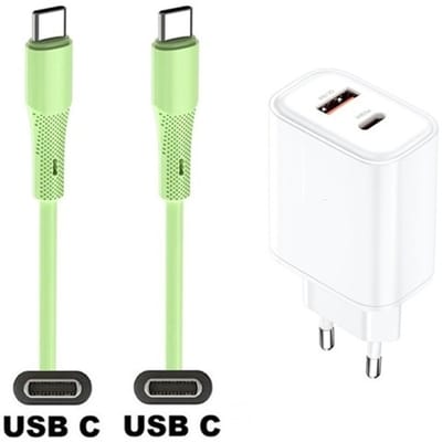36W super snellader met 2 poorten + 1,0m USB C naar C kabel. Universele PD lader. Oplader adapter past op Google Pixel 7, 7 Pro, 8, 8a, 8 Pro, 9, 9 Pro, 9 Pro XL, 9 Fold, 10, 10a, 10 Pro, 10 Pro Fold, 10 Pro XL, 10 Fold, C, XL