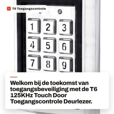 Deurlezer 125KHz - Toegangscontrole - RFID Kaart - Code - Waterdicht - Aluminiumlegering - Geschikt voor huis en kantoor