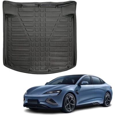 Kofferbakmat op maat - SCOUTT - BYD Seal (sinds 2024) - Zwart - Antislip - Hoge randen
