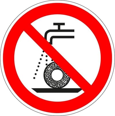 Verboden nat te slijpen bord - kunststof - P033 300 mm
