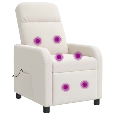 vidaXL - Massage - Relaxstoel - Crèmekleurig - Bouclé