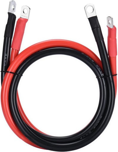 Flexibele Batterijkabel 25mm2 met M8 Oogringen, Hittebestendig