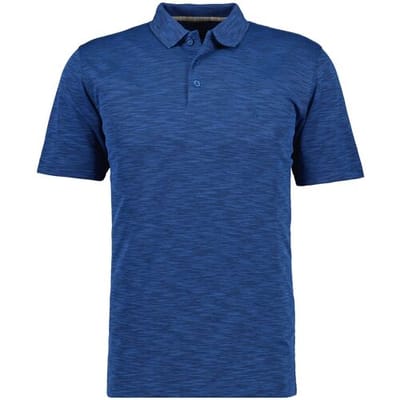 Ragman Polo Soft Knit Fine Stripe Flame Design Blue Melange / male