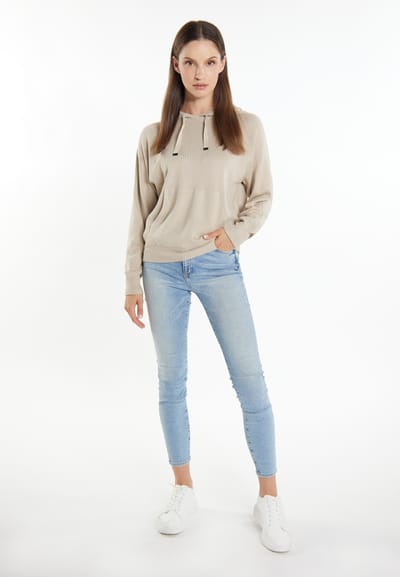 usha Gebreide hoodie Dames steen