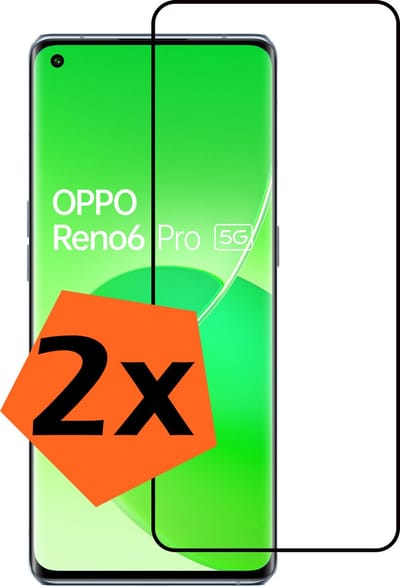 Screenprotector - 2 Stuks - Geschikt voor OPPO Reno 6 Pro - Full Cover - Gehard Glas - Beschermglas - Tempered Glass - Screen Protector