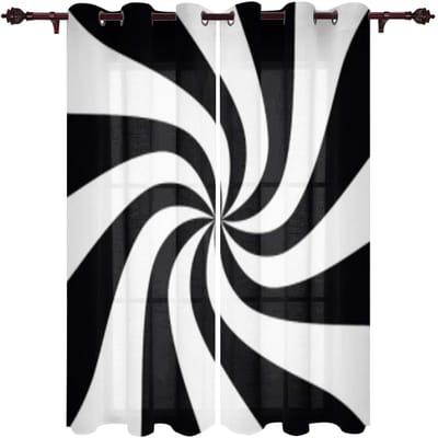 Abstract Geometrisch Zwart-Wit Raamgordijn Voor Kinderkamer Huisjaloezieën Gordijnen Voor Woonkamer Slaapkamer Raamgordijnen 135W x 60H(cm) x1