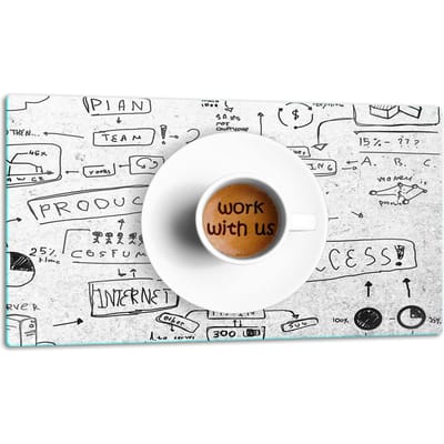 TMK ArtDeko - Glazen Snijplank - 52x30cm - Inductiekookplaat - Kleur: Koffie