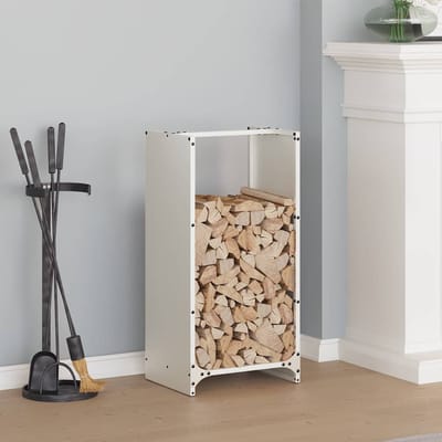 vidaXL - Brandhoutrek - 40x30x80 - cm - koudgewalst - staal - wit