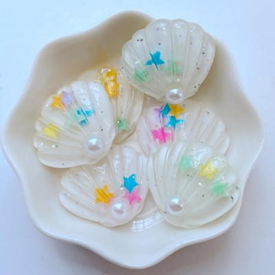 10 stuks Nieuwe Leuke 25*28mm Parel Schelp Platte Achterkant Hars Cabochons Scrapbooking DIY Sieraden Ambacht Decoratie Accessoire