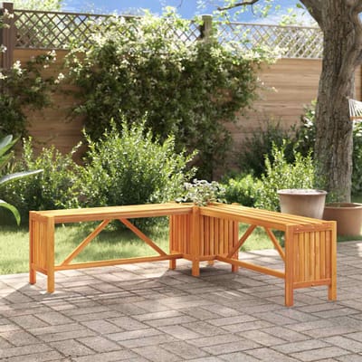 vidaXL - Tuinhoekbank - met - plantenbak - 117x117x40 - cm - massief - acaciahout