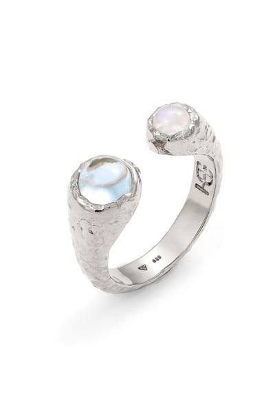 Haze & Glory - Ring - Aquamarin Mondstein 925 Sterling Silber -