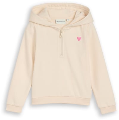 Tom Tailor - Hoodiesweatshirt met print op de rug - Maat 92/98 - light almond