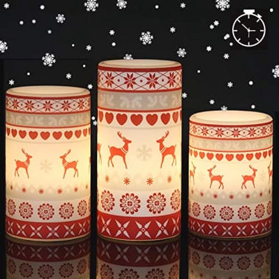 Vlamloze Flikkerende Led-kaarsen met Timer - Warm Licht Decoratie (Pack van 3)
