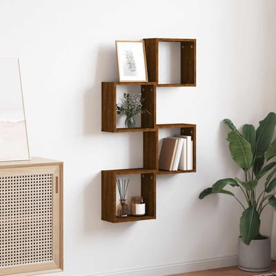 vidaXL - Wandschappen - kubus - 4 - st - 30x15x30 - cm - sonoma - bruin - eikenkleurig