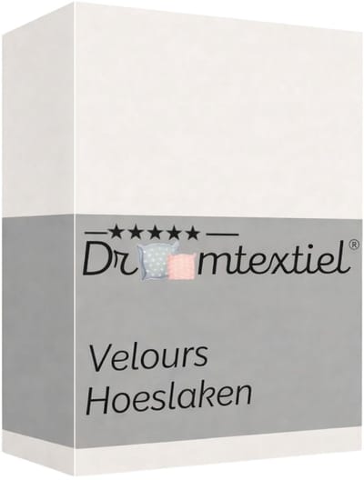 Droomtextiel Velours Hoeslaken Creme - 90x200 cm
