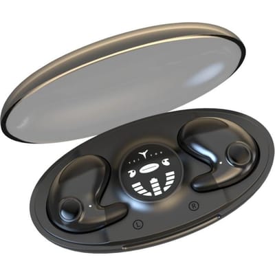Onzichtbare slaap oordopjes Draadloze Bluetooth 5.3 hoofdtelefoon IPX5 waterdichte headsets Ruisonderdrukking Sport oordopjes zwart