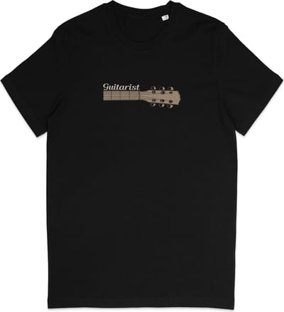 T Shirt Heren - Muziek - Gitarist - Korte Mouw - Zwart - Maat S