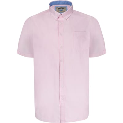 Duke Heren D555 James Oxford Kingsize Kortemouw Overhemd 8XL roze