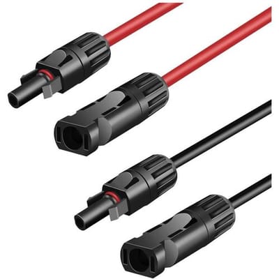 MC4 Solar kabels (2 stuks) - 7.5 meter - zonnepaneel aansluitkabels - Solar verlengkabel - rood/zwart - 6mm2 kabel