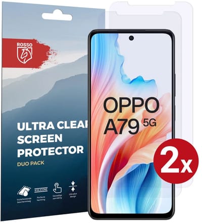 Rosso Screen Protector Geschikt voor Oppo A79 | Ultra Clear Duo Pack | TPU Folie | Case Friendly Beschermfolie | 2 Stuks