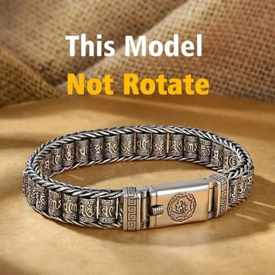 Handgemaakte zilveren kleur Reative Passepartout gebedsmolen armband mannen overdracht kralen zes-karakter mantra retro vrouwen charme ketting 18cm