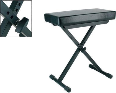 Keyboardbank - Boston OB-80 - X-model - Verstelbaar - Kunstleer zitting 51x25cm - Zwart