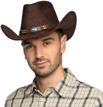 Boland - Hoed cowboy Brody Bruin - 58 - Volwassenen - Unisex - Western - Wild West - Carnaval - Themafeest