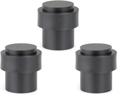 Deurstopper Metaal Rubber - Schroefstopper - Muren Beschermen - Rubberen Buffer - 3 Stuks - Zwart