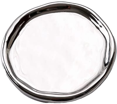 Allecto - Ceramische Sieraden Plate - Decoratieve Sleutelschotel - Rond - Zilver - Sieraden - Sleutelhanger - Interieurdecoratie