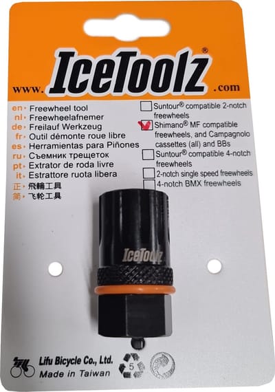 IceToolz Freewheel afnemer - 12-tands ontwerp - Cr-V staal - Geschikt voor Shimano MF en Campagnolo cassettes