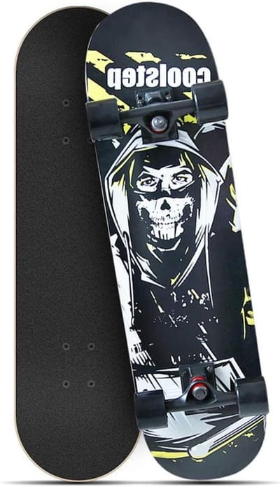 Compleet Skateboard - Cruiser Trick Board - Stunts en Tricks - Dubbel Kick Dek - 31 x 8 inch - Zwart