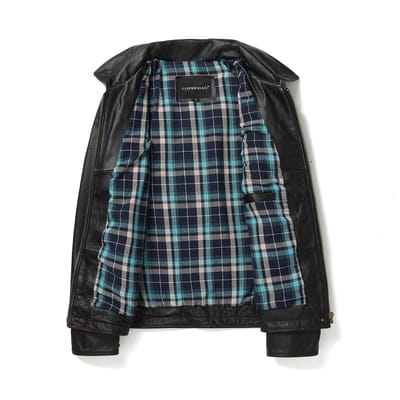Nieuwe Mulholland Road Hand-Gewreven Retro Plaid Voering Heren Hoofdlaag Koeienhuid Leren Jas Slim-Fit Korte motorjas XXXL gray