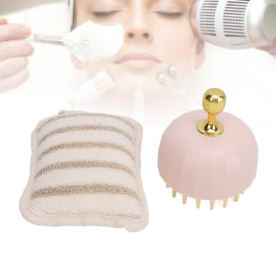 Shampooborstel Douche Loofah Set Schuimende Handheld Roze Siliconen Hoofdhuid Massage Scrubber met Bad white